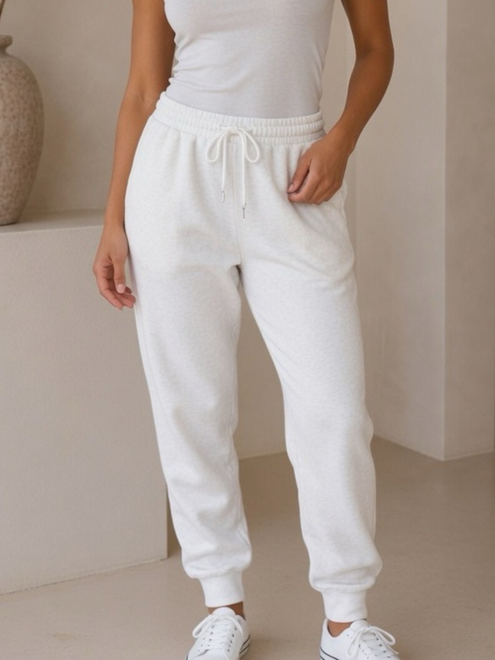 Active USA White Track Pants Joggers